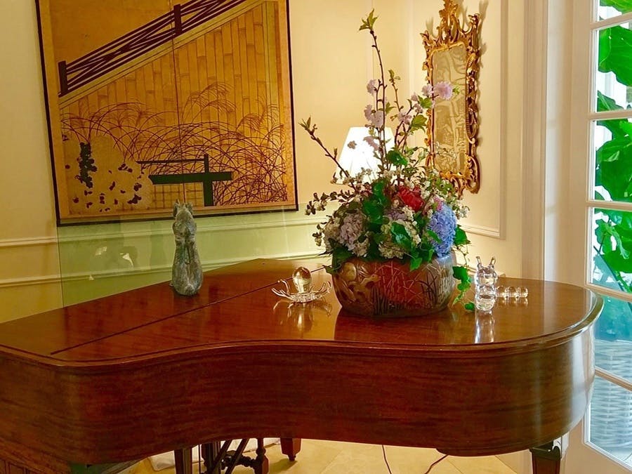 Flower arrangement on a piano